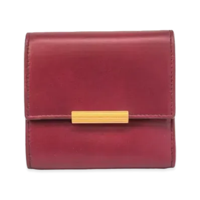 Bottega Veneta French Calf Continental Trifold Wallet Small "Bordeaux"