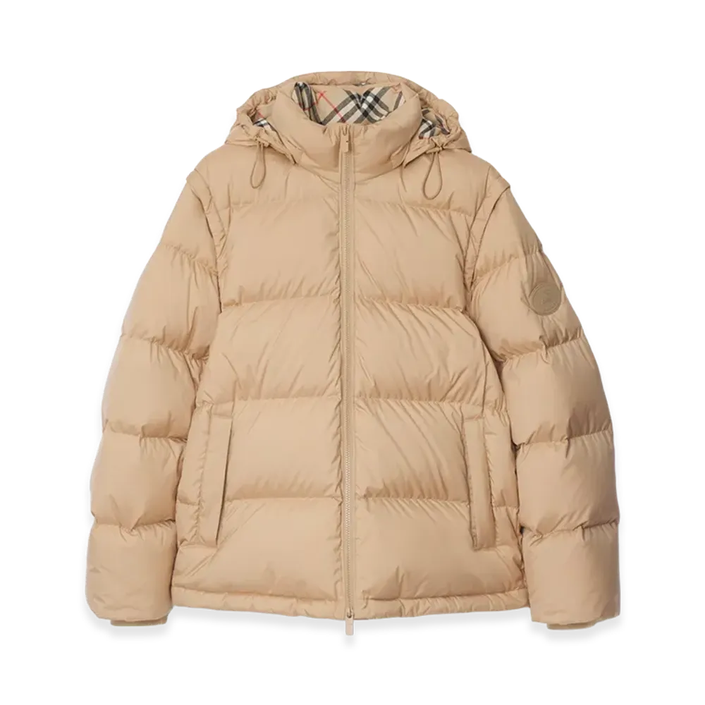 Burberry Detachable Sleeve Down Jacket "Flax Beige"
