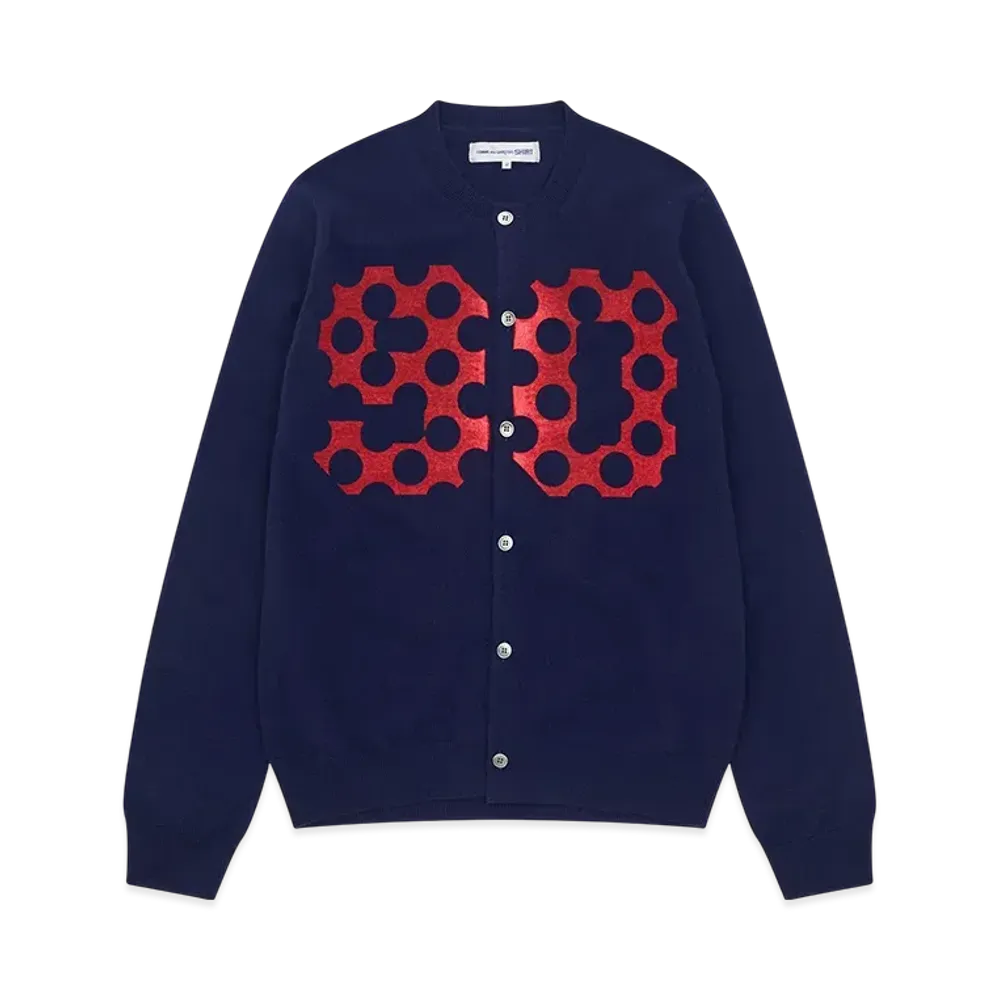 COMME des GARCONS SHIRT x ASAP Nast 90N Dot Crewneck Cardigan "Navy"