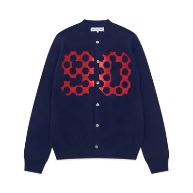 COMME des GARCONS SHIRT x ASAP Nast 90N Dot Crewneck Cardigan "Navy"