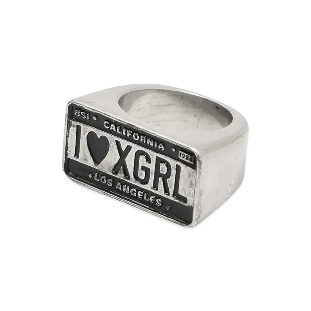 X-Girl Women's Plate Logo Ring "Silver"