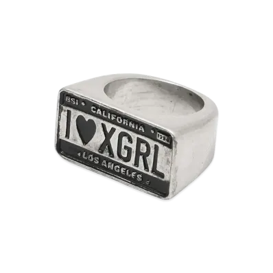 X-Girl Women's Plate Logo Ring "Silver"