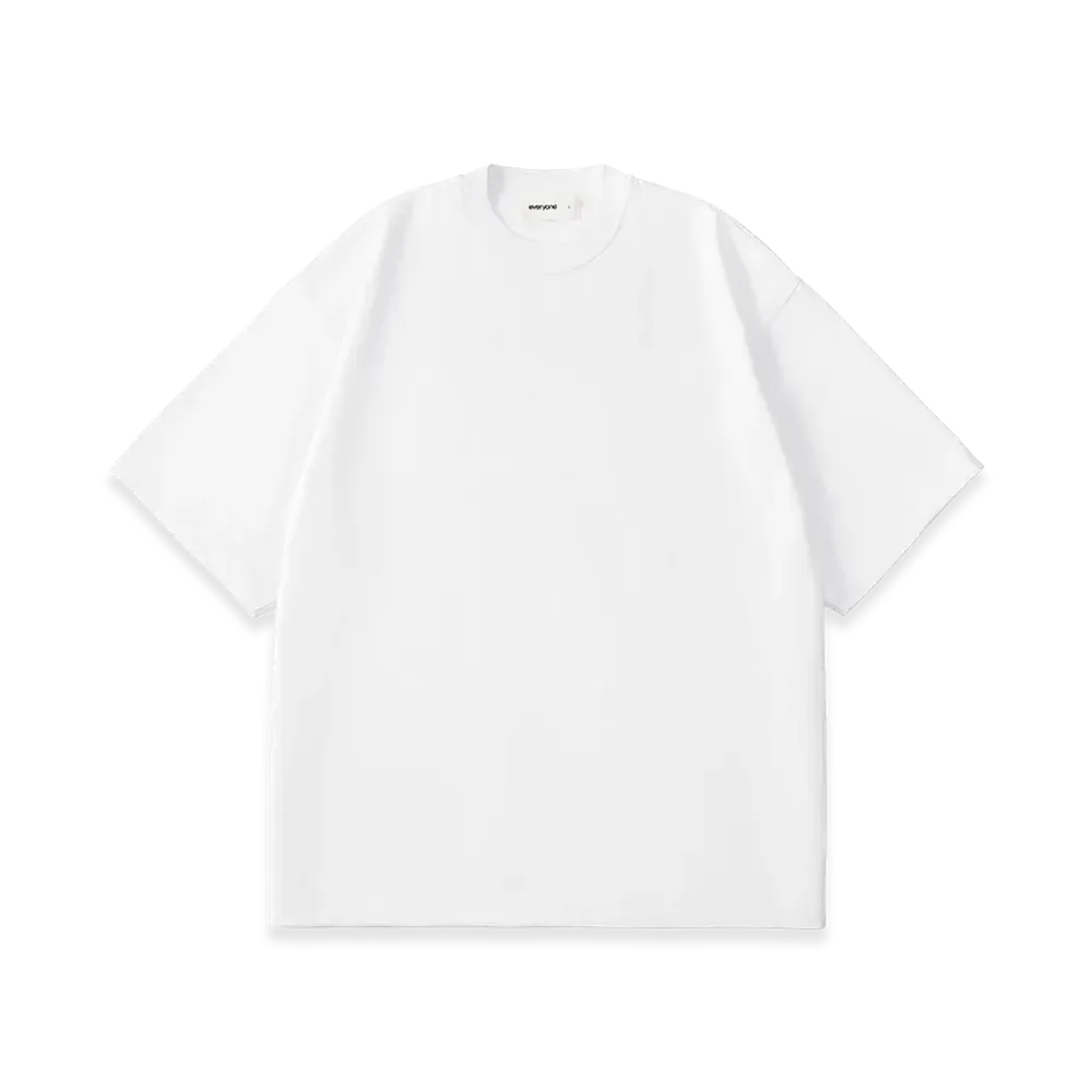 everyone Luxury Cotton Short Sleeve Tee Shirt "White"