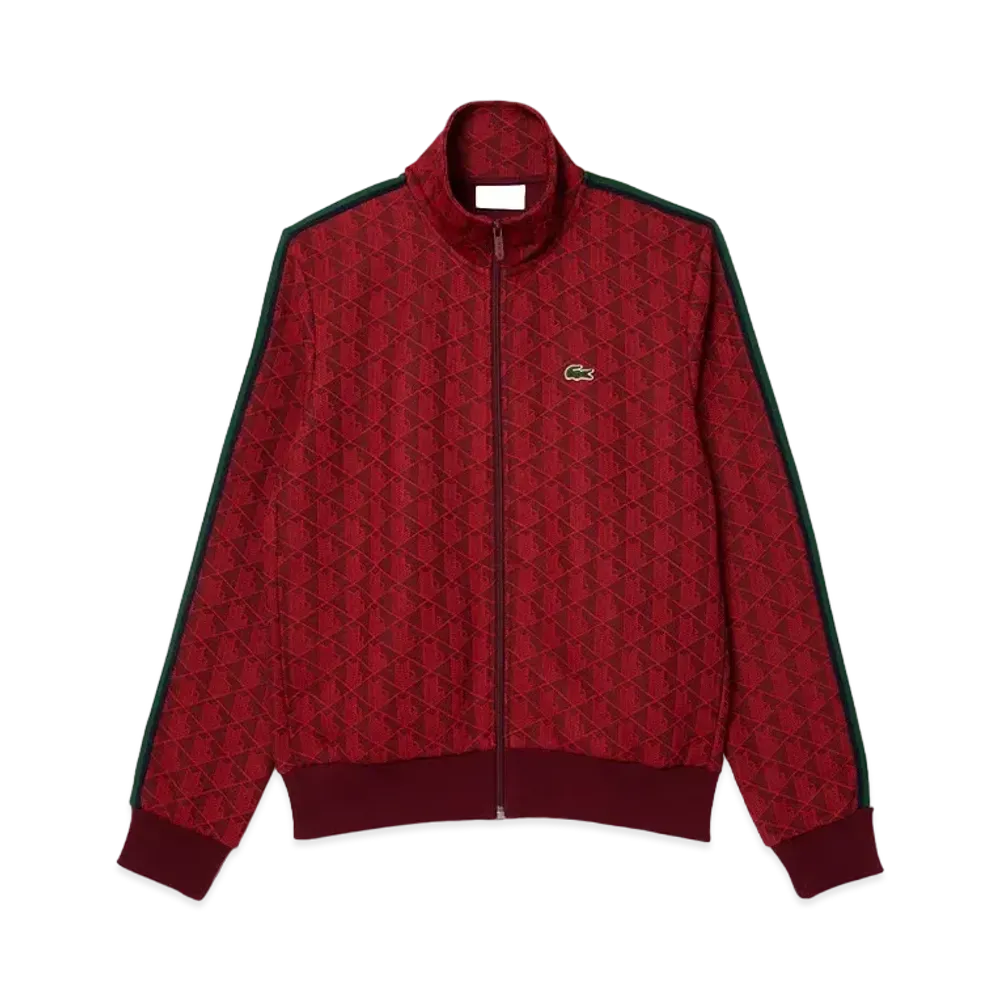 LACOSTE Monogram Jacquard Track Jacket "Bordeaux"