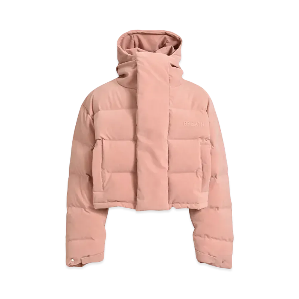 BREATH Faux Suede Short Hooded Down "Pink"