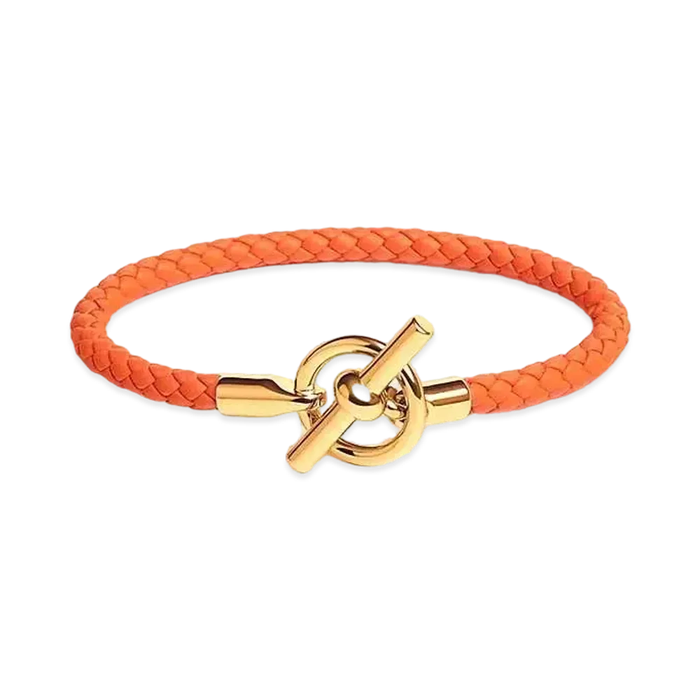 Hermes Glenan H Bracelet "Orange/Gold"