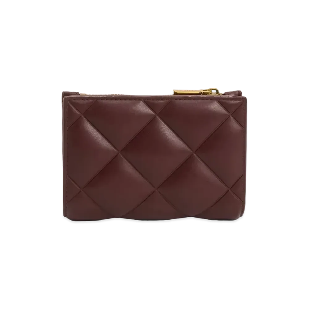 CHARLES & KEITH Gemma Quilt Card Holder "DarkChocolate"