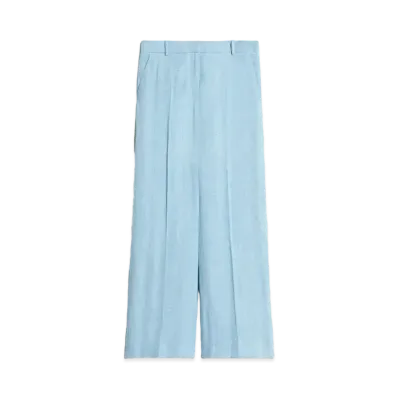 Max Mara Marizia Pure Linen Canvas Pants "Water Blue"