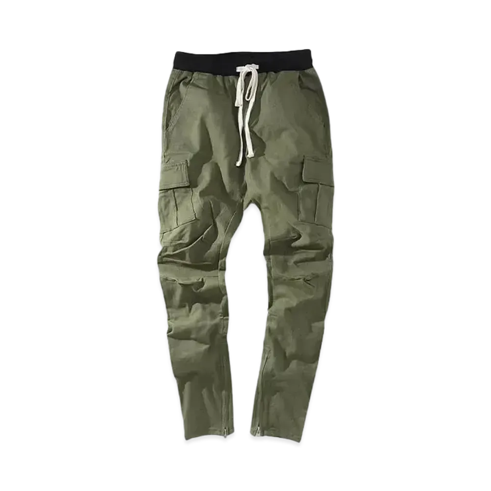 mnml CARGO DRAWCORD PANTS "OLIVE"