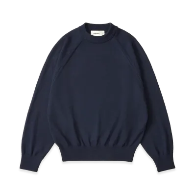 everyone Women's Wool Middle Gauge Knit Sweater "Navy"