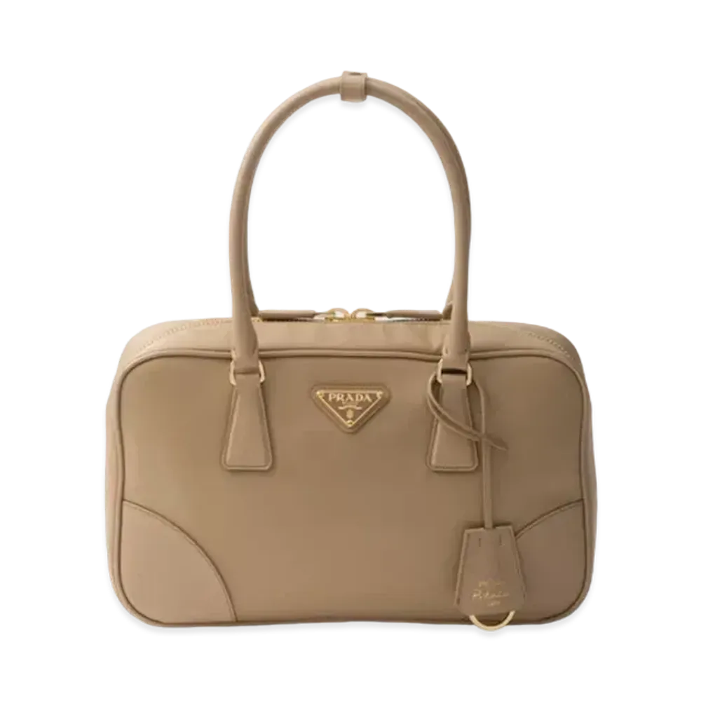PRADA Re-Edition 1978 Medium Re-Nylon and Saffiano Leather Two-Handle Bag "Camel/Camel"