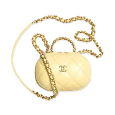 CHANEL Vanity Case Lambskin "Light Yellow"