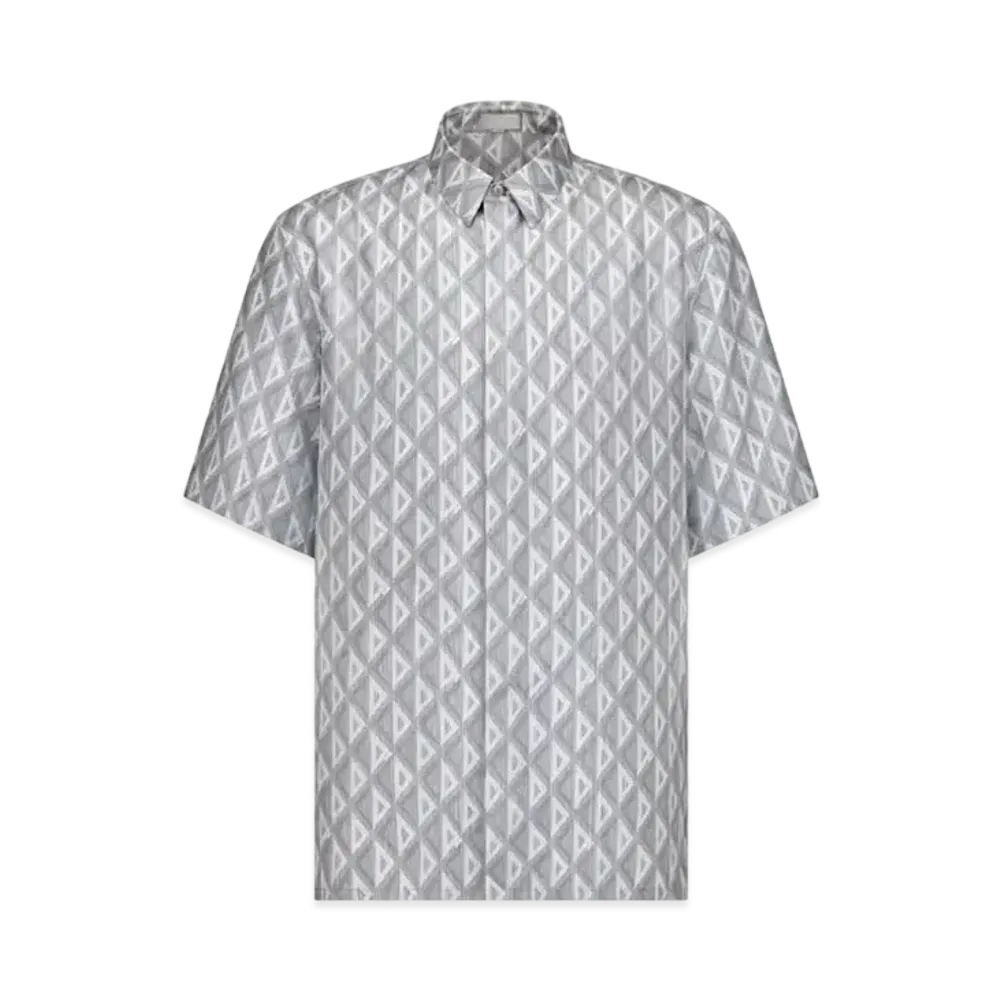 Dior CD Diamond Short-Sleeved Shirt Silk Twill "Gray"