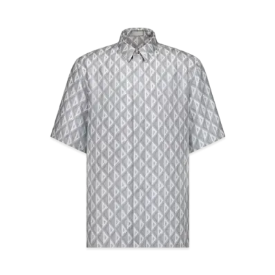 Dior CD Diamond Short-Sleeved Shirt Silk Twill "Gray"