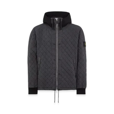 Stone Island 40133 50 Fili Quilted-TC Lightweight Brushed Nylon Cotton Canvas Padded Hood Jacket - 23FW "Lead"