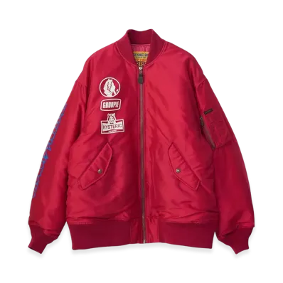 HYSTERIC GLAMOUR Devils Racing Ma-1 "Pink"