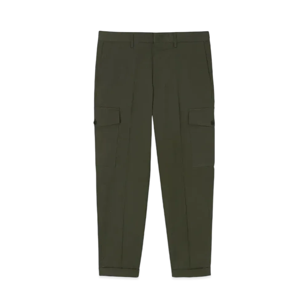 Paul Smith Stretch Cotton Tapered Cargo Pants "DarkOlive"