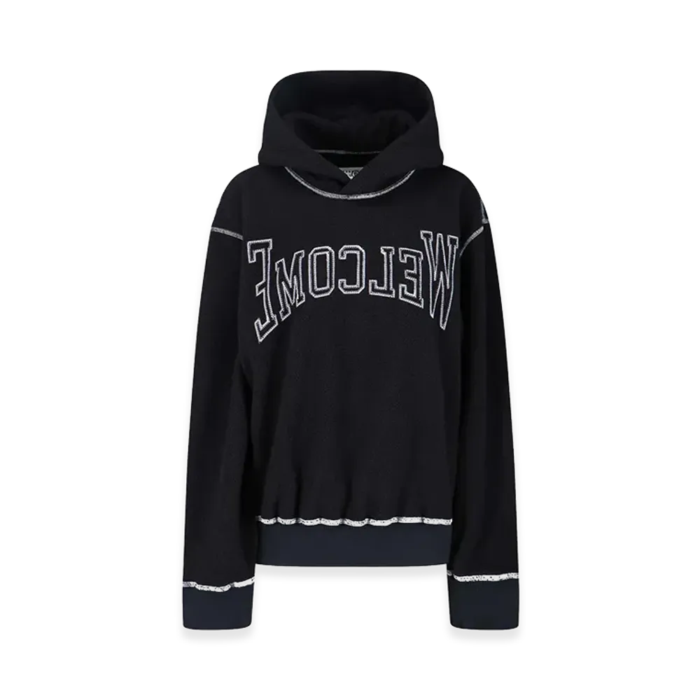 MM6 Maison Margiela Women's Logo Hooded Sweatshirt "Black"