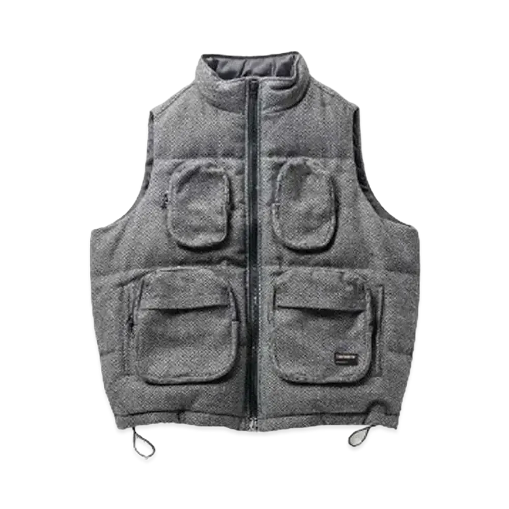 TIGHTBOOTH Tweed Down Vest "Gray"