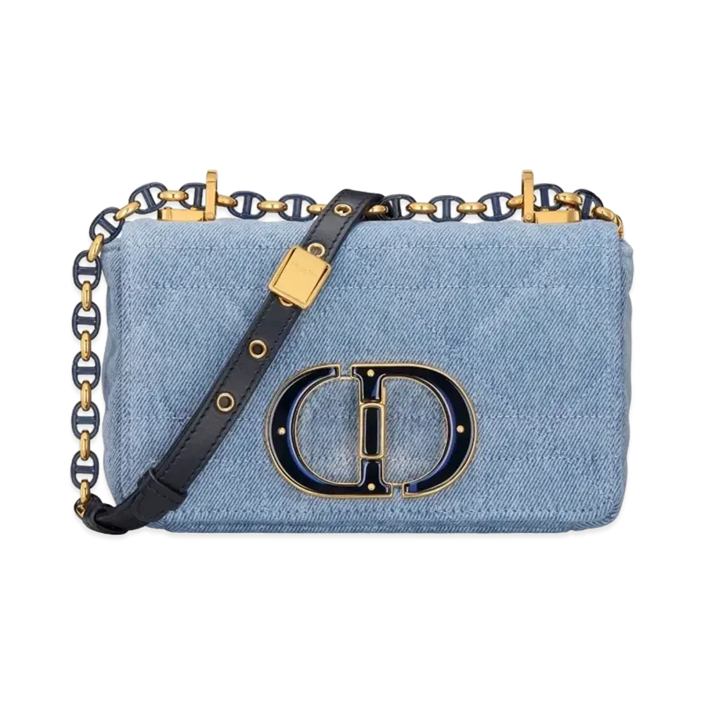 Dior Small Caro Bag Macro Cannage "Blue Denim"