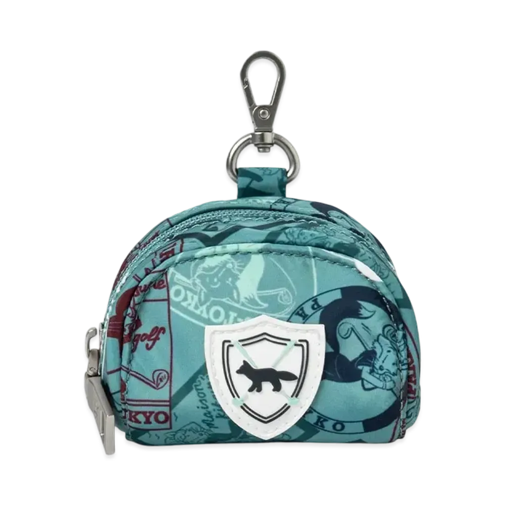 Maison Kitsune Golf Nylon Ball Case "Blue Green"