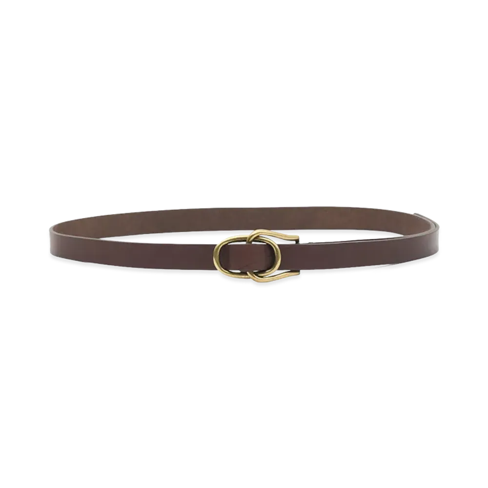 YOKE Double Buckle Leather Belt "Dark Brown"