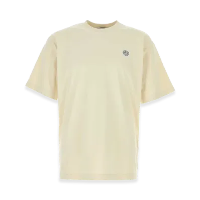 Stone Island Cream Cotton T-Shirt "Yellow"