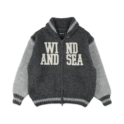 WIND AND SEA Patch Logo Cowichan Jacket "Gray"