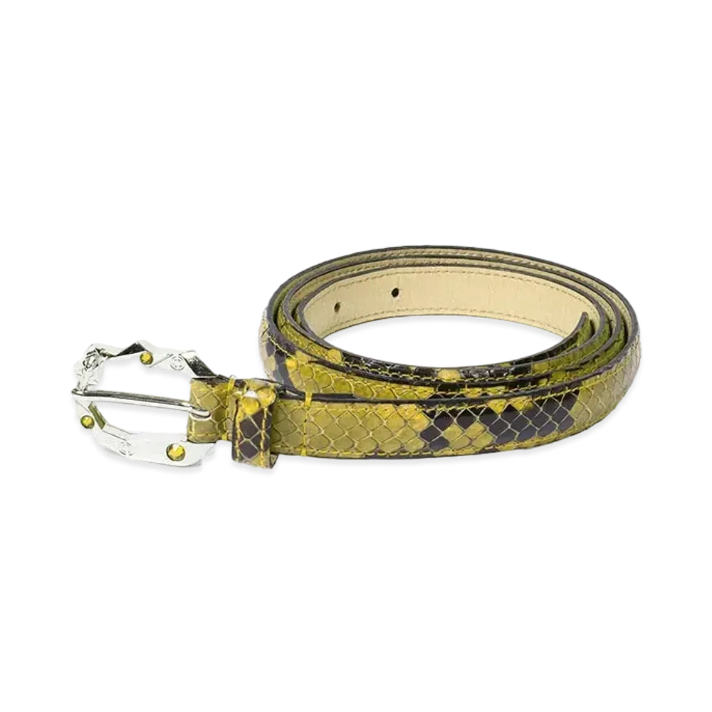 WACKO MARIA Wolfs Head / Python Leather Belt "Yellow"