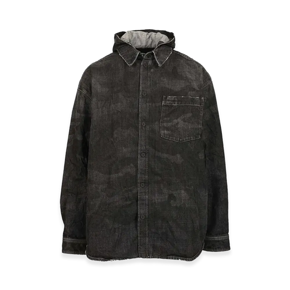 BALENCIAGA Denim Parka With Hood "Black"