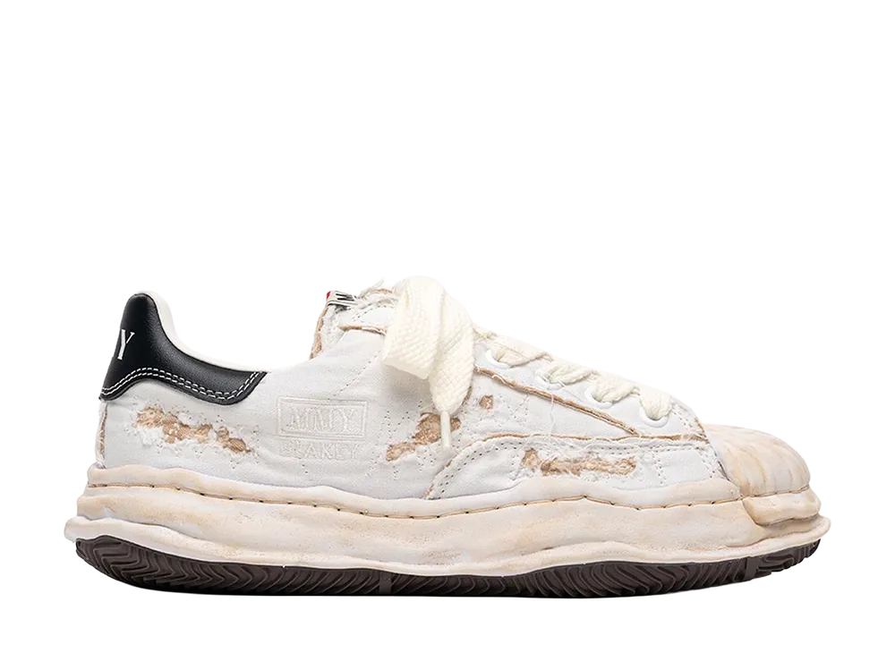 Maison MIHARA YASUHIRO BLAKEY OG Sole Ripped Overdye Canvas Low-top Sneaker "White"