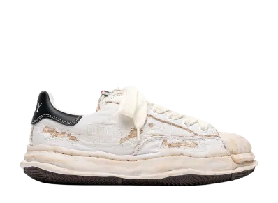 Maison MIHARA YASUHIRO BLAKEY OG Sole Ripped Overdye Canvas Low-top Sneaker "White"
