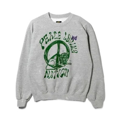 Needles x Sasquatchfabrix. Savage Sweat Peace Loving Nation "Grey"