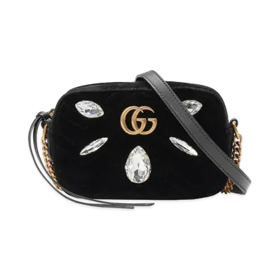 GUCCI GG Marmont Velvet Mini bag "Black"