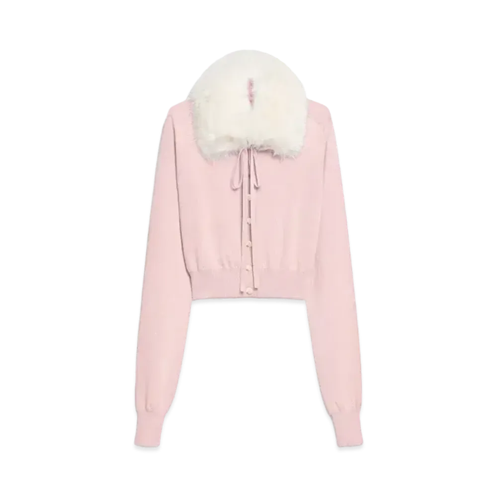 Max Mara Sport Detachable Collar Cardigan "Pink"
