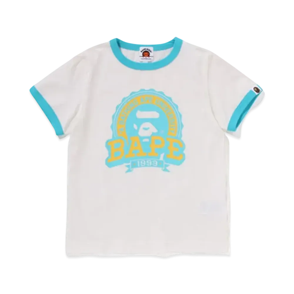 A BATHING APE Bape Emblem Tee "White"