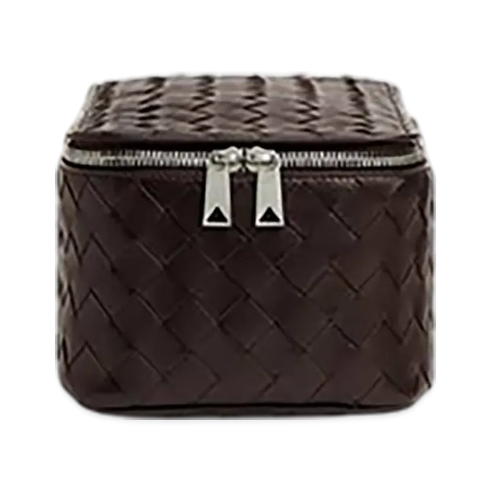Bottega Veneta Intrecciato Medium Shoe Case "Fondente"