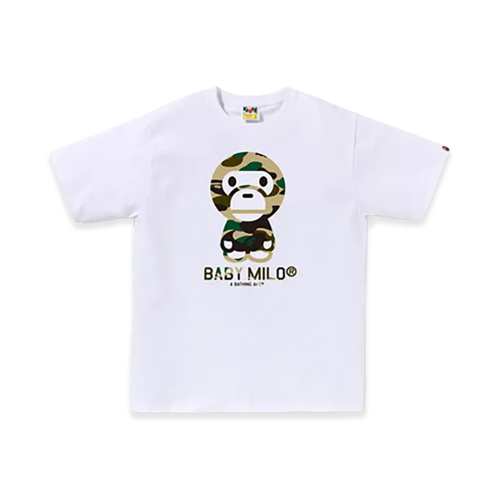 A BATHING APE 1ST Camo Baby Milo Tee "White/Yellow"