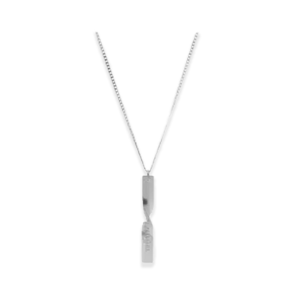 Maison Margiela Twisted Number Logo Bar Necklace "Matte Palladium"