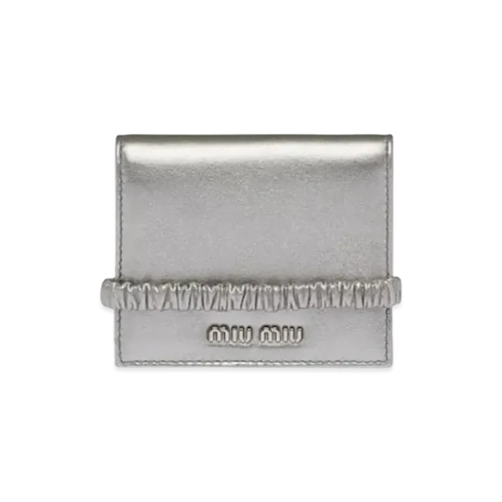 MIU MIU Nappa Leather Wallet "Silver"