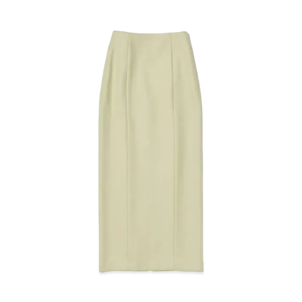 AURALEE Light Melton Skirt "Yellow Khaki"