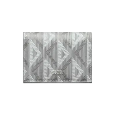 Dior DiorEssentials Business Card Holder CD Diamond Canvas "Gray"
