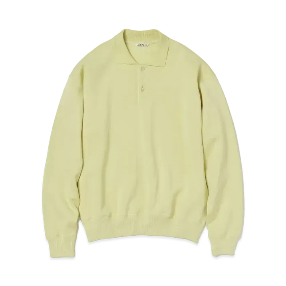 AURALEE Smooth Soft Sweat Polo "Light Lime"
