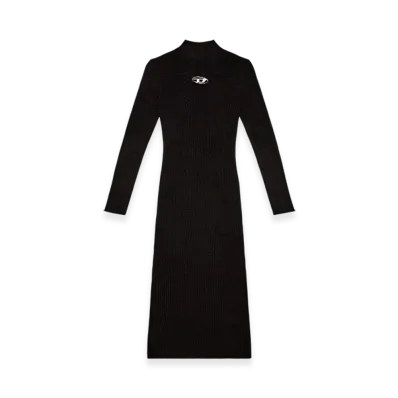 Diesel M-Zary-B Long Dress In Ribbed Knit "Black"