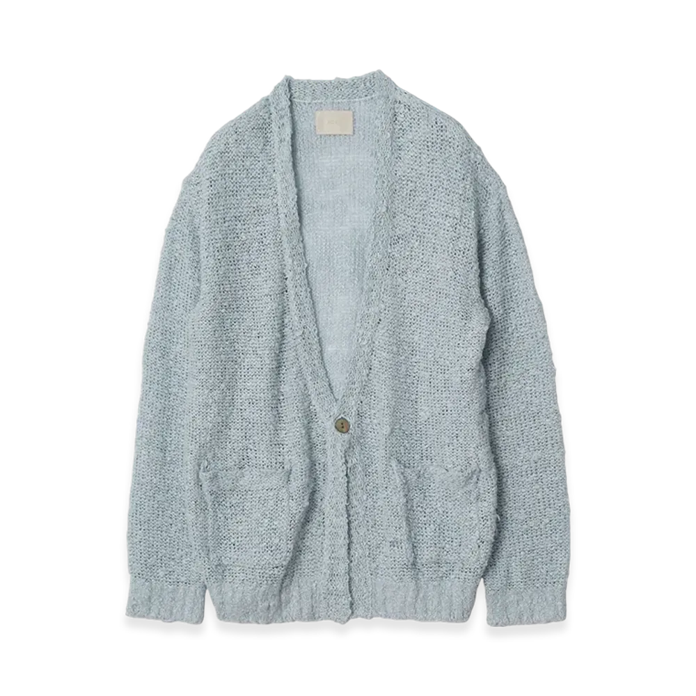 YOKE Linen Loop Slub Cardigan "Saxe"