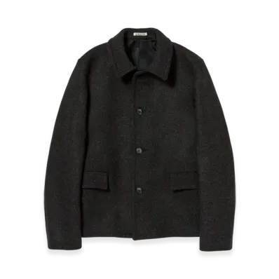 AURALEE Shetland Wool Double Cloth Blouson "Dark Charcoal"