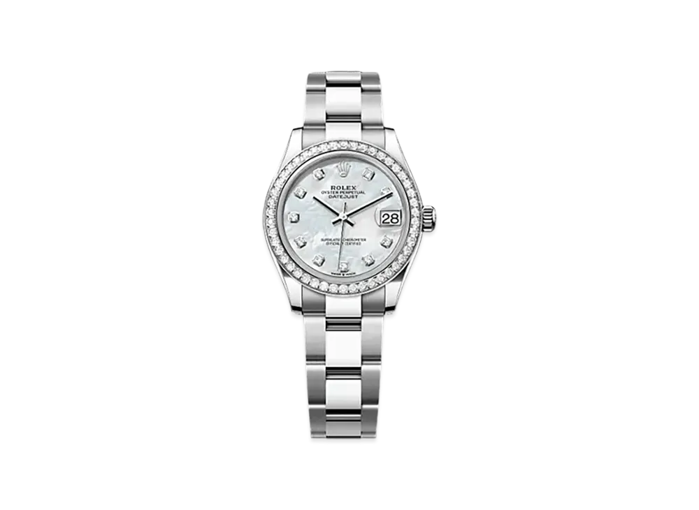 ROLEX Datejust 31 Oystersteel & White Gold Diamonds "White"