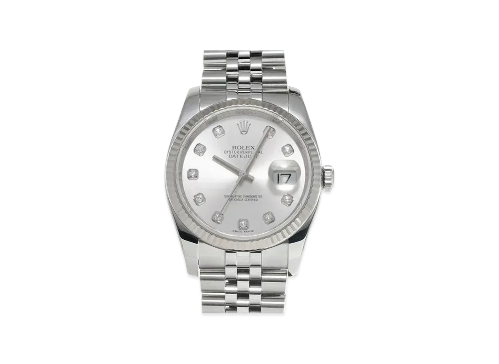 ROLEX Datejust 10P Diamonds "Silver/Stainless Steel/White Gold"