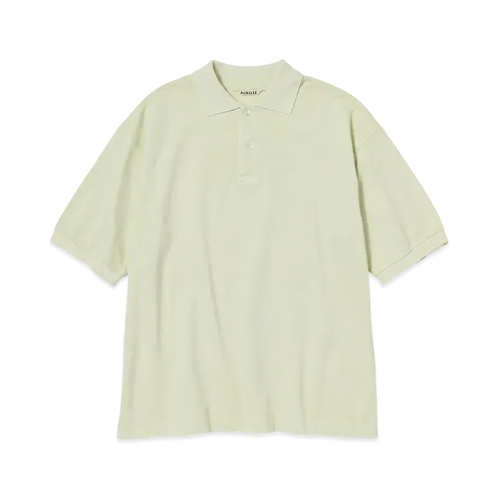 AURALEE Pima Cotton Heavy Pique Polo "Pistachio"