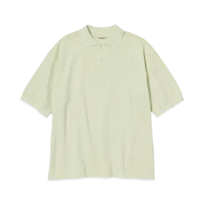 AURALEE Pima Cotton Heavy Pique Polo "Pistachio"